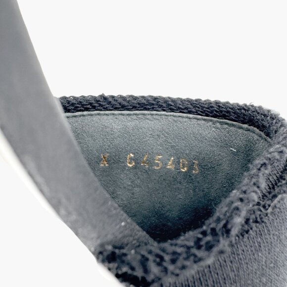 Chanel CC Flat Mule Slide Sandals EU 37 US 6-6.5 Black Knit Fabric Logo Slipper - Picture 10 of 12